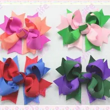 20 шт 3,5 ''двухцветные бутиковые банты для волос Твердые ленточные зажимы для волос заколки для волос