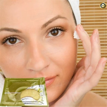 

1pair=2pcs Golden Eye Mask Deck Out Women Crystal Eyelid Patch / Crystal Collagen Eye Mask Gold Mask Dark Circle Anti-Aging