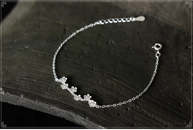 

ZTUNG LVP45 women fine jewelry,925 silver plum blossom shape bracelet,a beautiful gift for young lady