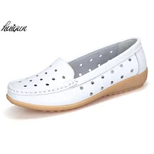 Кожаная обувь; Новинка года; Женские однотонные Мокасины без застежки; женская обувь на плоской подошве; лоферы; большие размеры 35-41; chaussure femme