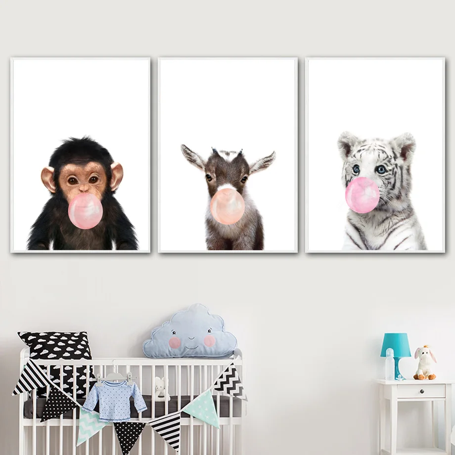 Tiger-Monkey-Sheep-Nordic-Posters-And-Prints-Animal-Wall-Art-Canvas-Painting-Wall-Picture-Kids-Baby(1)