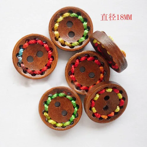 

Free shipping DIY painting wooden buttons clothing textiles Handmade wooden buttons 18 mm in diameter 022008016