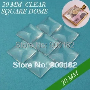 

20MM Square Clear Domed Magnifying Glass Cabochons, 20mm Square Puffy Glass Cabochons