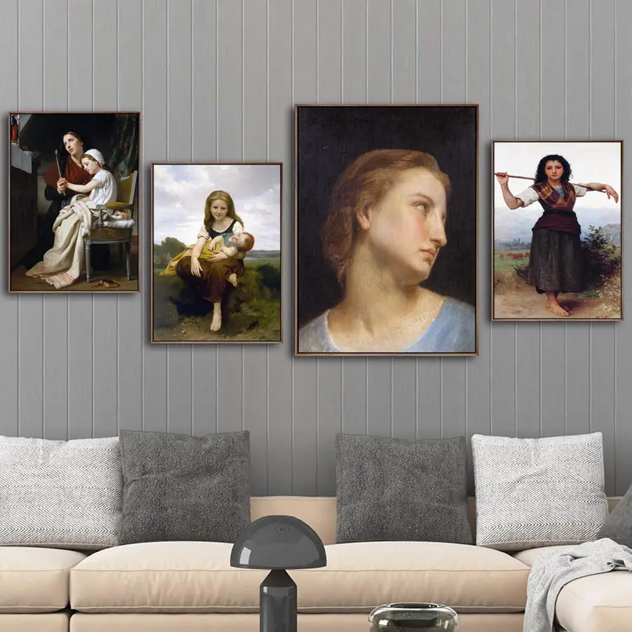 

Home Decoration Print Canvas Art Wall Pictures Poster Paintings French William Adolphe Bouguereau Girl Holding Lemon Picture