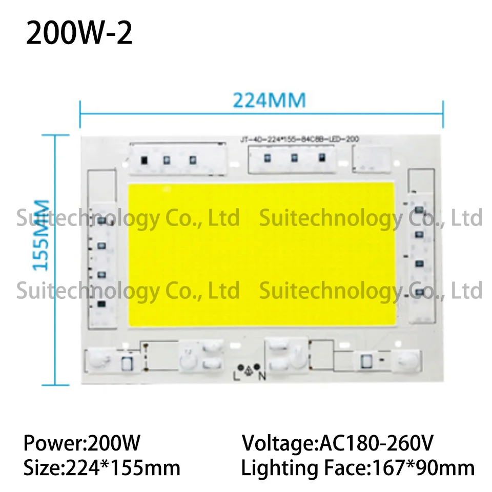 5 шт. светодиодный прожектор pcb AC220V алюминиевая ламповая пластина 30 Вт 50 Вт 100 Вт 150 Вт 200 Вт светодиодный панель источника освещения для наружного прожектора