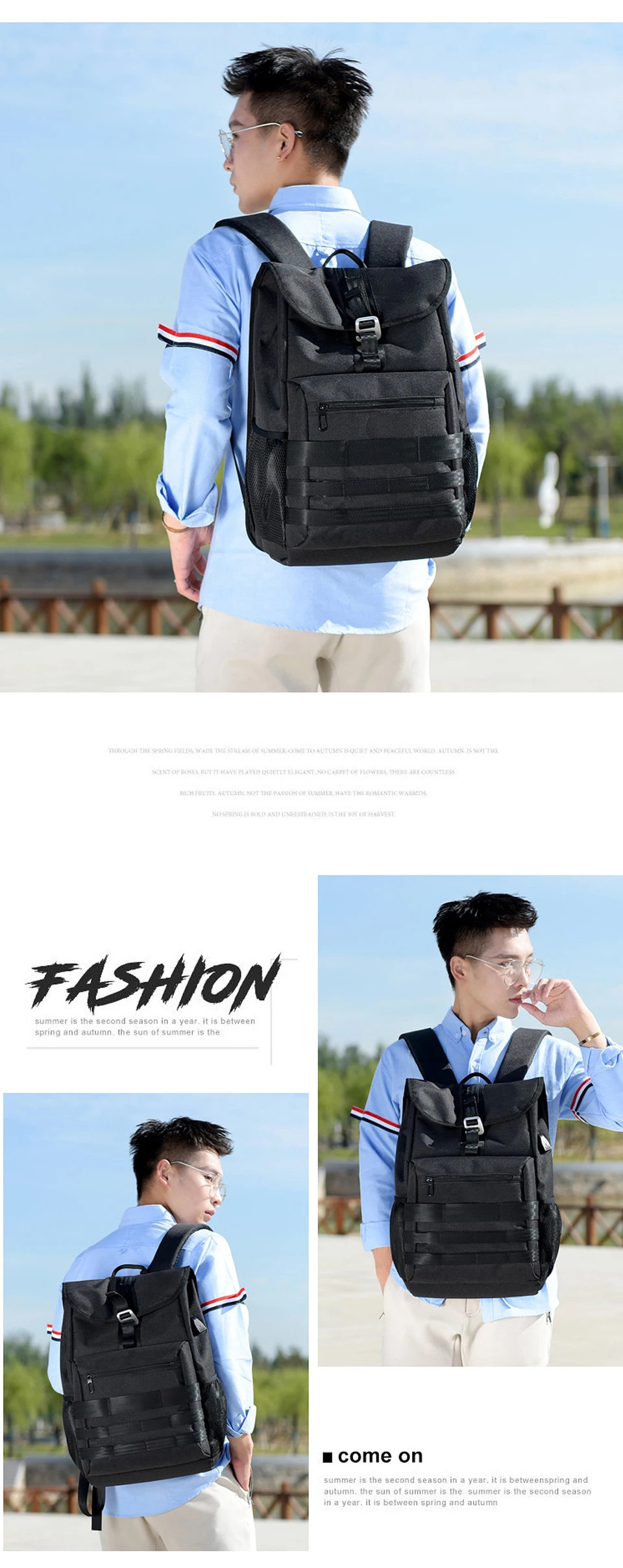15 USB Charging Backpacks 15.6'' Laptop Backpack Canvas Men Backpacking Travel High Capacity Luggage Bag Pack Male Outdoor bagpack