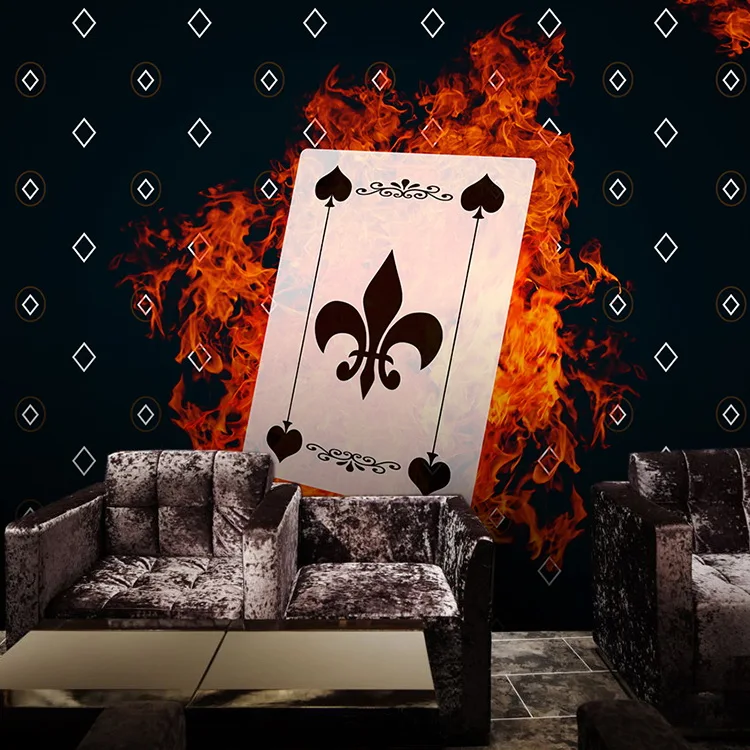 

Modern minimalistic fashion poker mural Photo wallpapers background wall Entertainment place decorative painting murals