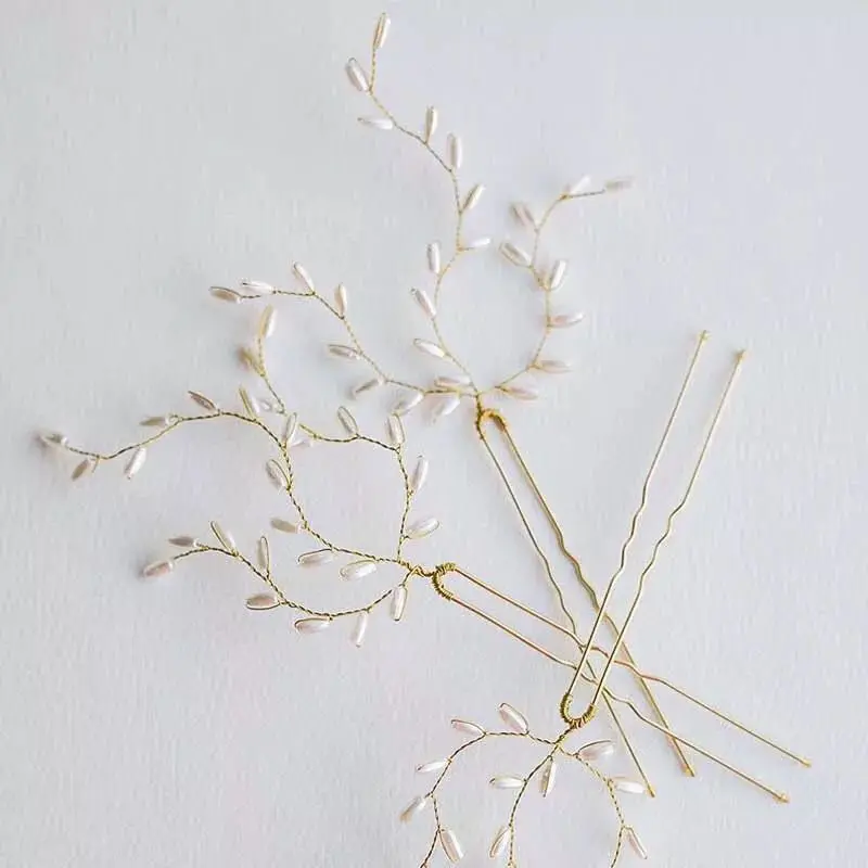 Bridal Headwear Pearl Floral Wedding Sparkling Crystal Pearl Bridal Hair Combs Hairpin Wedding Hair Accessories