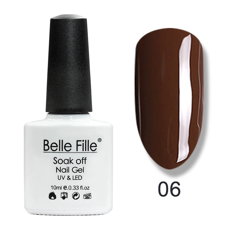 Belle Fille 10 мл УФ гель для ногтей карамельный цвет Полупостоянный лак замачиваемый
