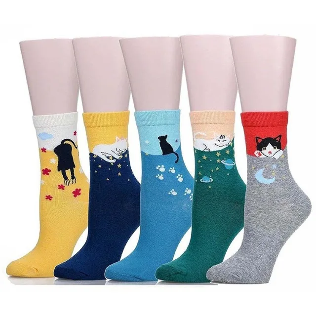 

Cartoon Cute Animal cat Pattened Short Socks Fashion Cute Women Funny Socks Female Casual Cotton Ankle Socks Harajuku Sox
