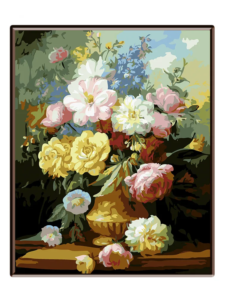 Framed picture painting by numbers canvas painting home decor paint by number modern abstract