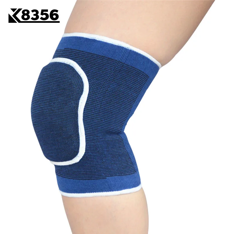 K8356 1 زوج الإسفنج منصات الركبة الريشة الطائرة الرقص تنفس الركبة دعم الرياضة السلامة اللياقة حماية نيباد الأزرق