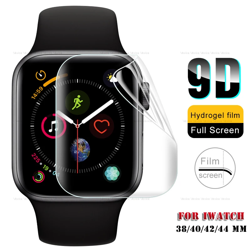 Изогнутое закаленное стекло 9D для iWatch 1 2 3 4 5 6 Защитная мягкая Гидрогелевая пленка