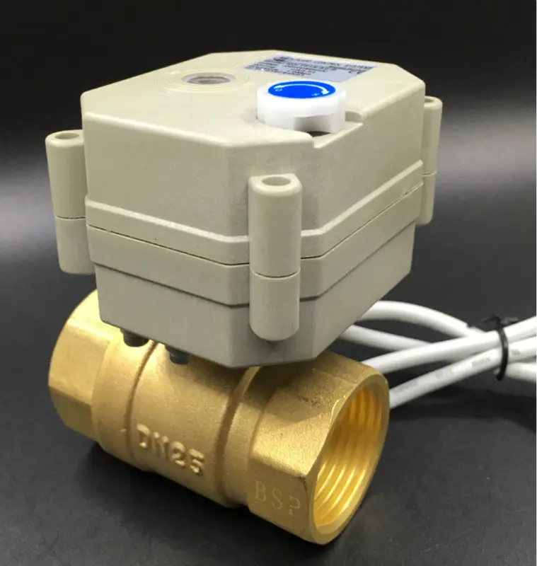 Лидирующий бренд моторизованный шаровой клапан с ручным управлением TF25-B2-B 2-полосная BSP 1 ''DN25 DC9V-35V 3 провода 7 провода из металла Шестерни 2Nm