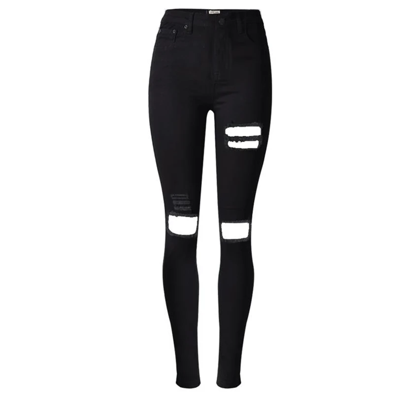 black ripped jean leggings