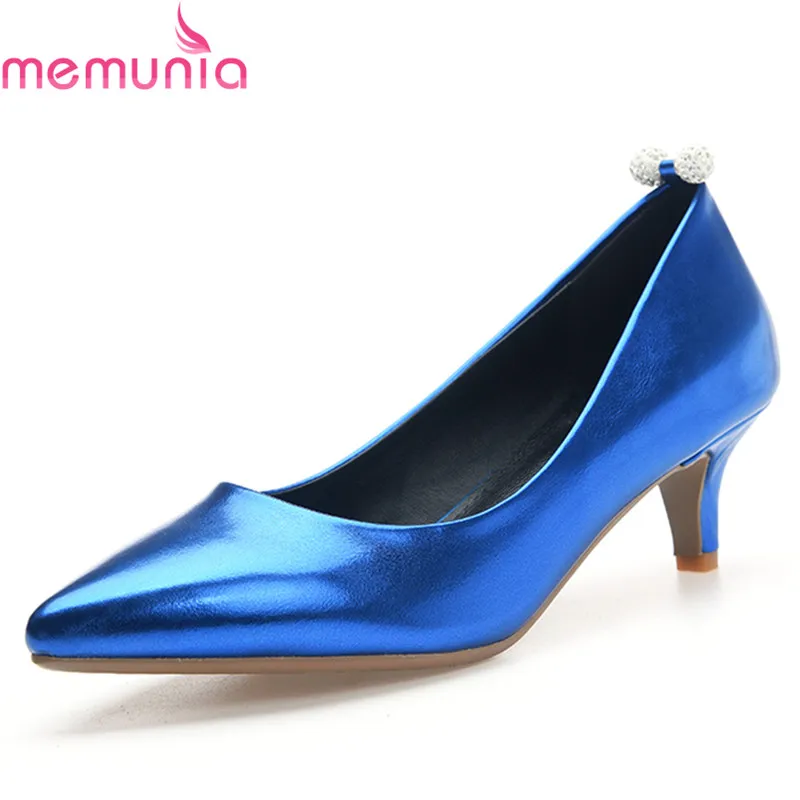 

MEMUNIA spring autumn sexy stiletto heels pointed toe party shoes high quality elegant slip-on solid women shoes large size