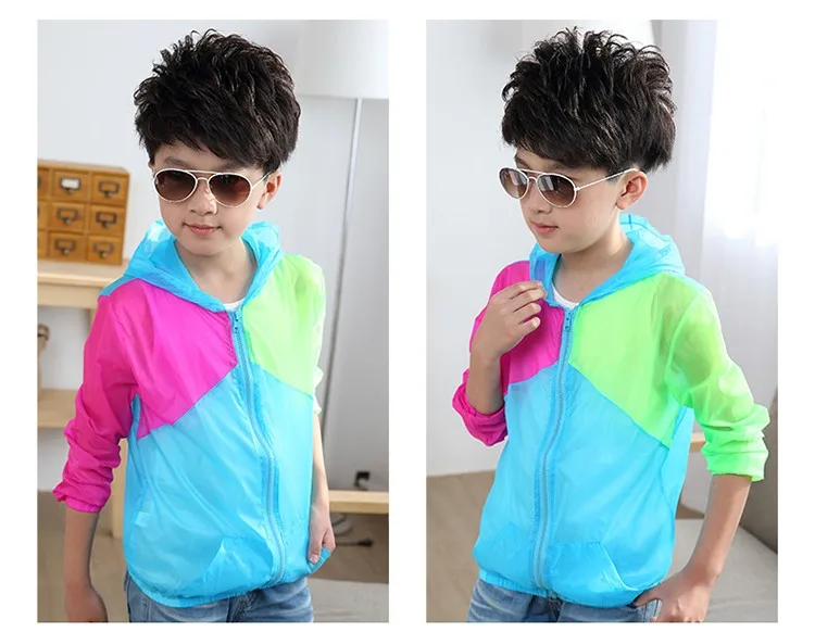 Г. летняя модная детская одежда для мальчиков и девочек, цветная стеганая куртка с длинными рукавами для путешествий Солнцезащитная clothing4-14T