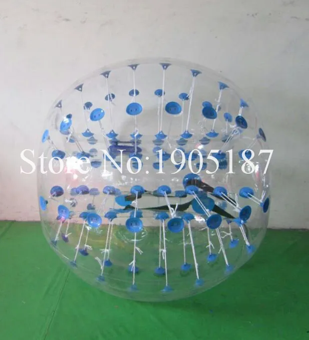 8 шт.(4Red+ 4 Blue+ 2 насоса) 1,0 мм пузырчатый шар тпу, костюм с защитной маской для футбола, бамперные шары - Цвет: blue dot