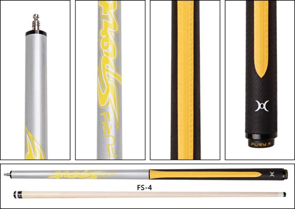 ЯРОСТИ Спортивный Бассейн Cue/Желтый Сигналы/древесина Клена Бильярд/11.75 мм/12.75 мм отзыв(необязательно) FS-4