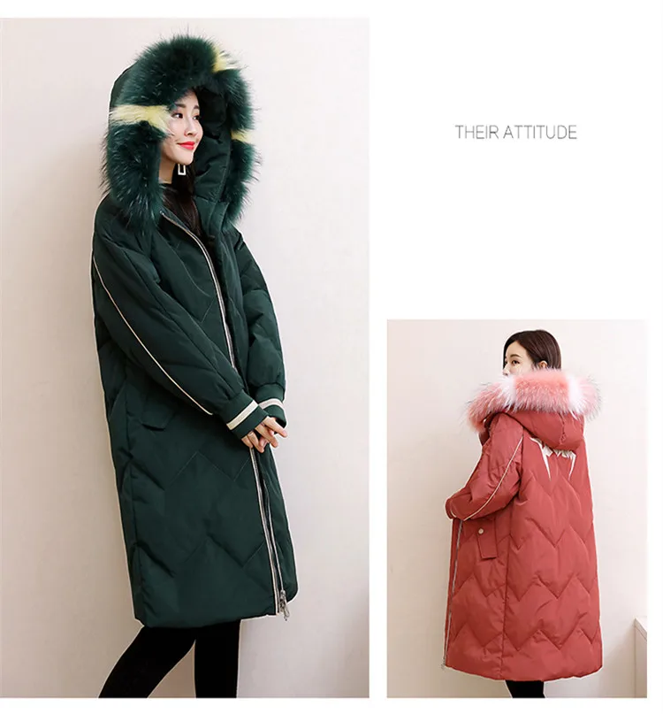 Long Femmes Nouveau Le Hiver Col Couleur À Édition Et Vêtements Vers vert 2018 Han Lâche Noir 90214 Genou La rouge Mode Manteau Raton Laveur Bas Veste Moyen nA8dtxXzt