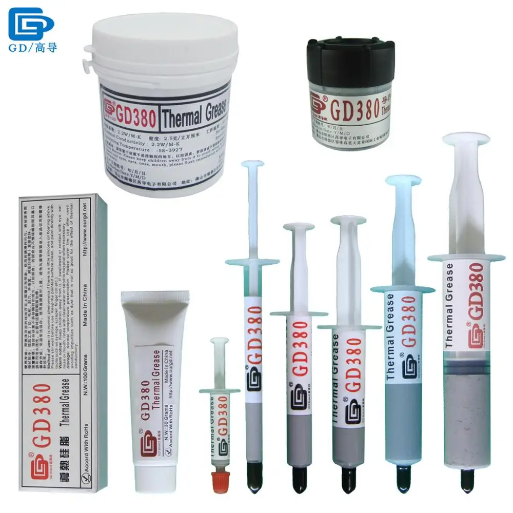 

GD380 Thermal Conductive Grease Paste Silicone Plaster Heatsink Compound Gray SSY1 SY1 SY3 SY7 SY15 SY30 ST30 ST100 CN30 CN150
