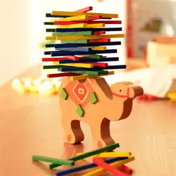 Деревянный Красочные баланс палочки ездить на слона двигательных навыков обучение игрушка укладки игры балансирующие блоки
