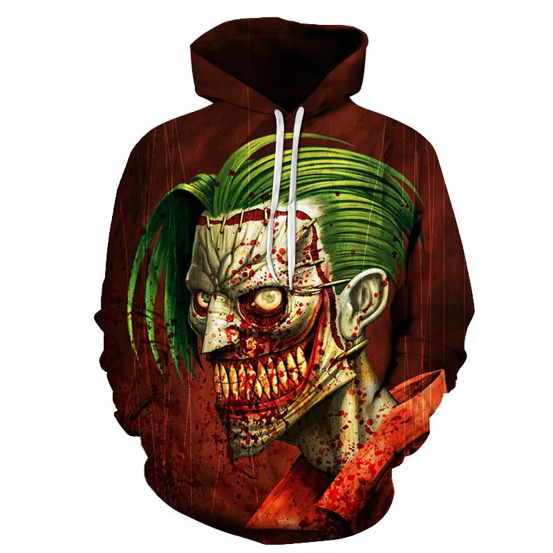 Последний ужас клоун 3d Скелет Спортивная Толстовка Спортивная одежда Мужская Печатный пуловер S-6XL - Цвет: AFKH1352