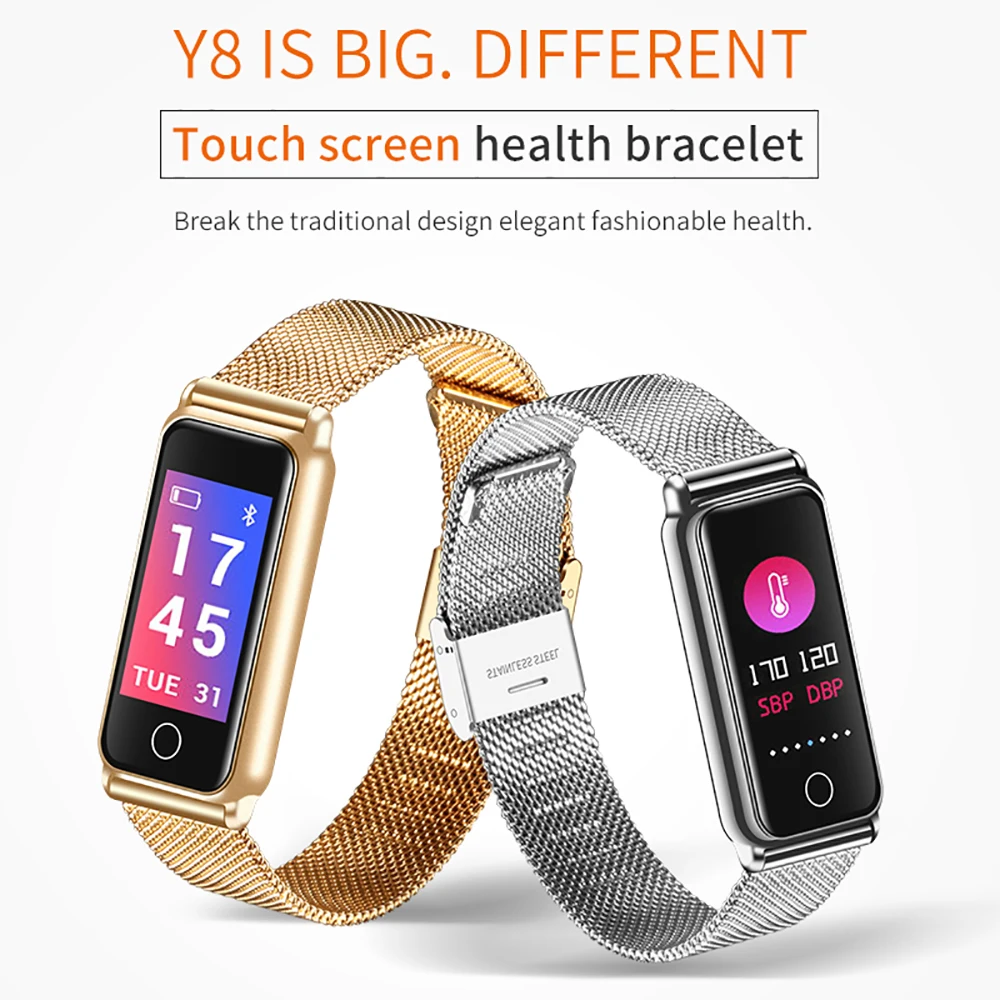 Women Men Smart Bracelet Sport Watch Y8 Fitness Tracker Smartwatch Waterproof Heart Rate Blood Pressure Monitor Band Wristband