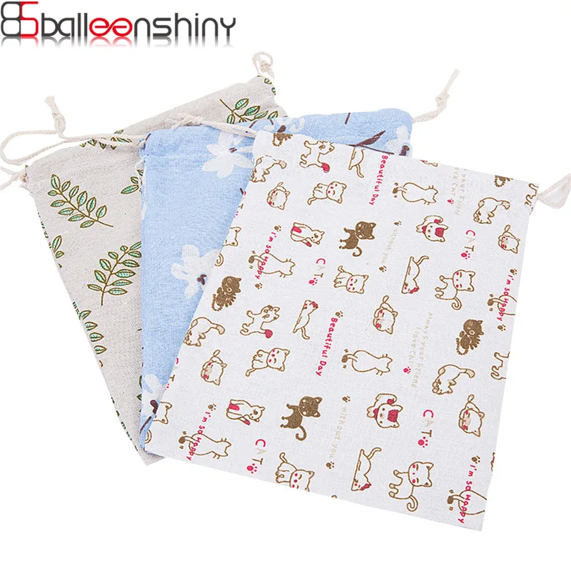 

BalleenShiny Cotton Hemp Drawstring Pockets Cosmetics Storage Bag Portable Handbag Travel Sundry Organizer Shoes Bags