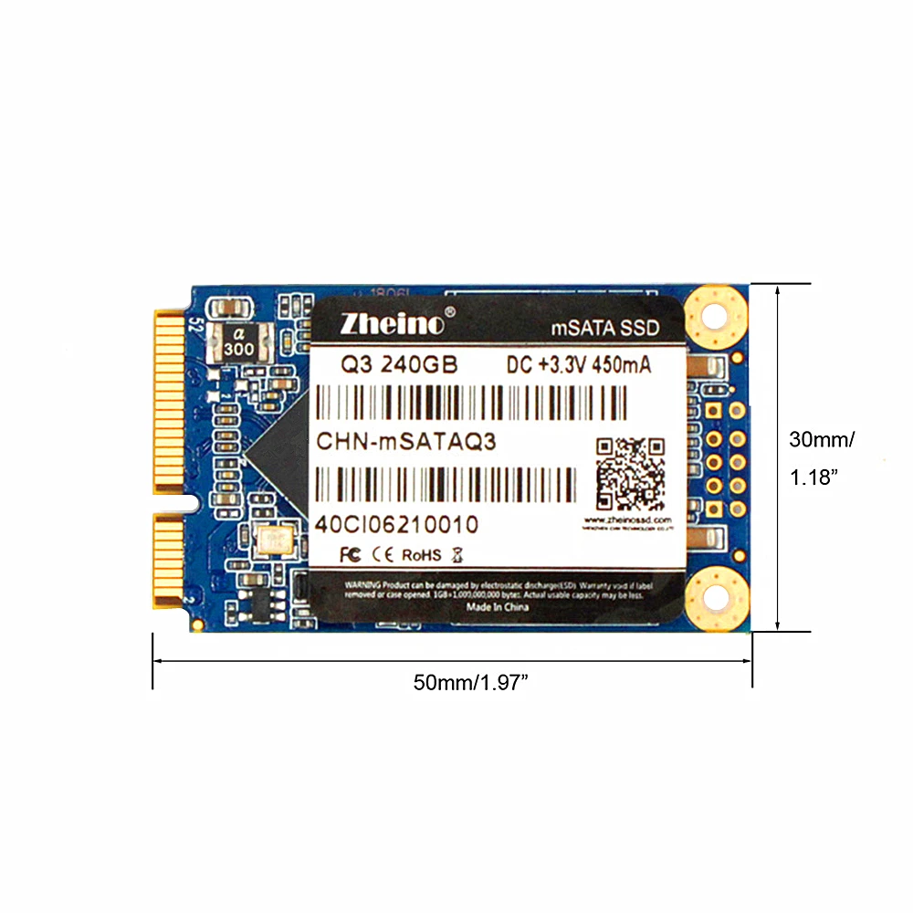 Zheino mSATA 240 ГБ SSD Q3 на жестком диске компьютеров, 3D TLC NAND флэш-память Внутренний твердотельный диск для портативных ПК