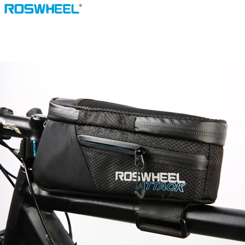 Excellent ROSWHEEL ATTACK 2017  Waterproof Bicycle Bag Front Beam Frame Top Tube Bag MTB Road Foldig Bike Phone Bag Cycling Accessories 2