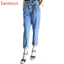 Джинсы с поясом и высокой талией, женские брюки, весна, уличная одежда, повседневные штаны, женские штаны на молнии, штаны-шаровары, а665