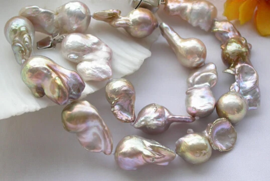 

Jewelr 004711 REAL 17" lavender BAROQUE KESHI REBORN PEARL NECKLACE