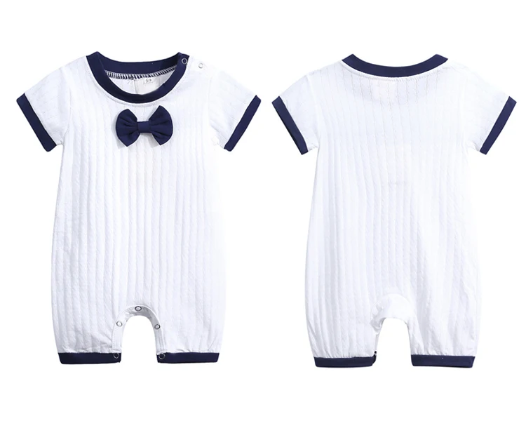 summer short sleeve baby clothes infant jumpsuit baby bodysuit kids costume letter print ropa para bebe gentleman suit
