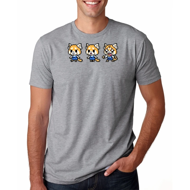 

Man T Shirt Aggressive Retsuko Inner Rage Hipster Short Sleeved Tees O Neck Clothes 100% Cotton Gray T-Shirt