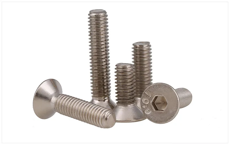 

DIN7991 10.9 carbon steel countersunk head M1.6 M2 M2.5 M3 M4 screws bolts Nickel plating flat head screws Hex socket screws