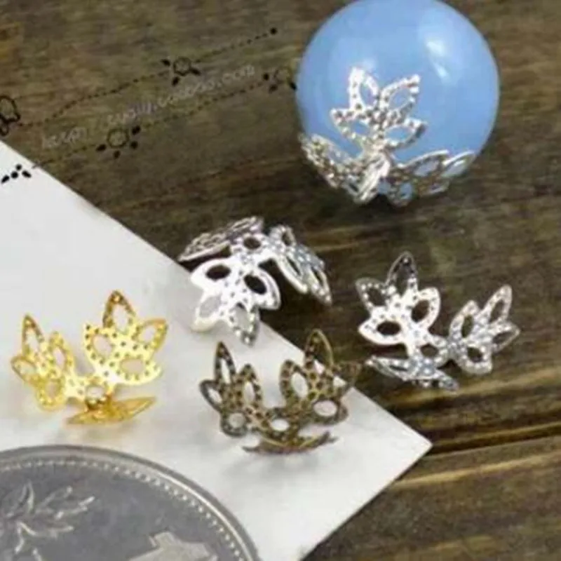 15MM 3 leaf Flower Bead Caps tassel cap Jewelry Findings Cheap Wholesale 60pcs | Украшения и аксессуары