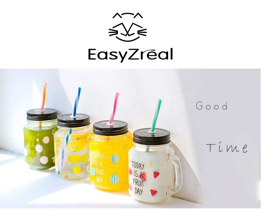 EasyZreal,, фруктовая банка, бутылка, цветная, барная чашка, кофейная кружка с ручкой, стеклянная кружка, офисная, для любителей пива, вина, стеклянная банка, подарки