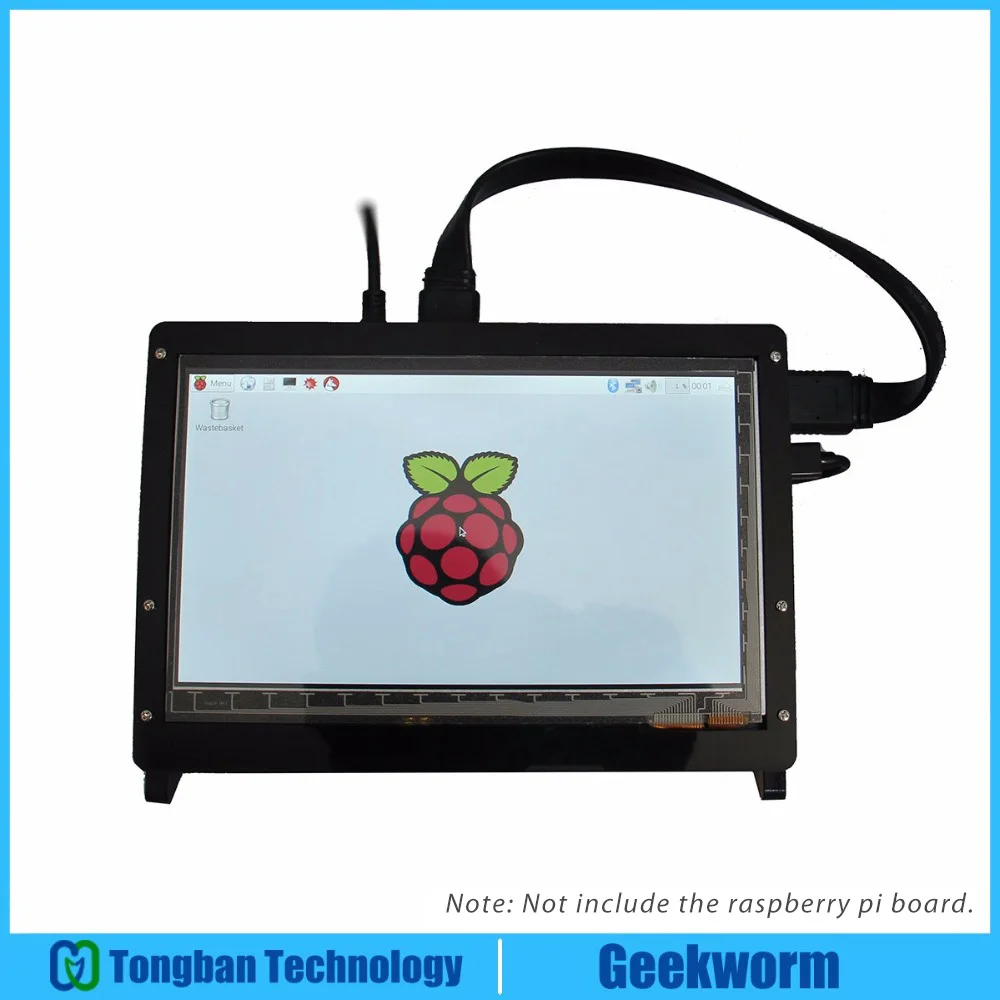 Емкостный сенсорный экран Geekworm Raspberry Pi 4 Model B/ 3B 7 дюймов 1024*600 TFT + акриловая