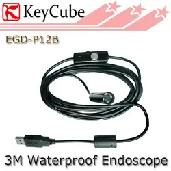 Бесплатная доставка, mini 3 м кабель 10 мм объектив Бороскоп USB Tube Змея Область Инспекции Камера с 4 LED, водонепроницаемый эндоскопа