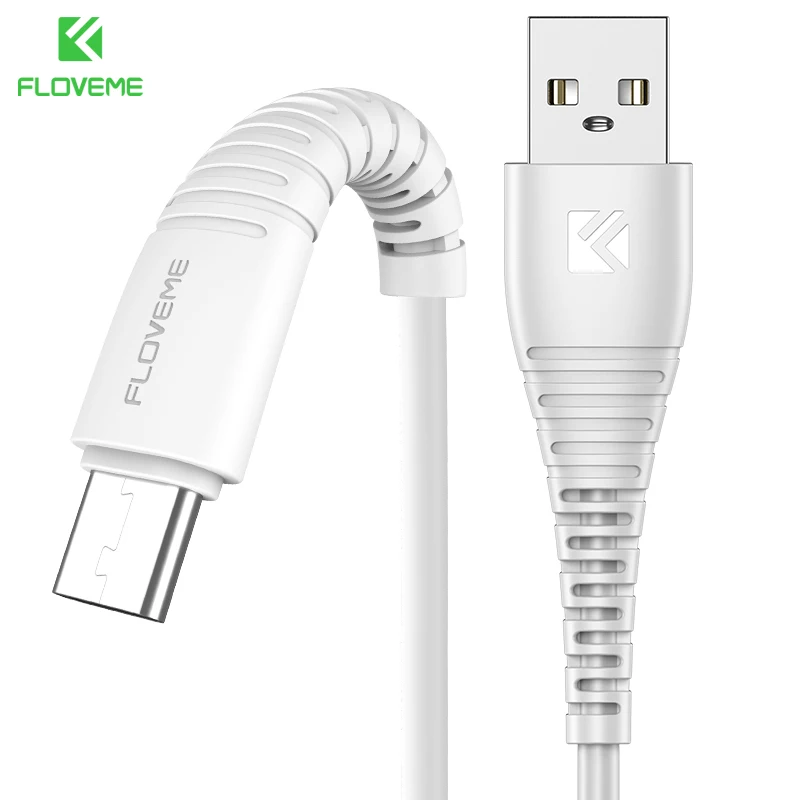FLOVEME 2.4A usb type C кабель для передачи данных для samsung S8 S9 S10 Plus 0,3 м 1 м телефон высокопрочный кабель для Xiaomi A2 Для huawei P10 - Цвет: White