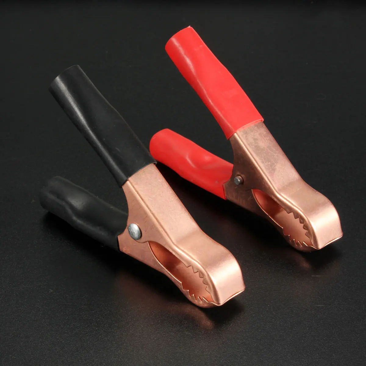2Pcs 80MM Alligator Clips Toothed Battery Clamp Car Charger Test Clip Red Black Positive And