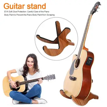

2019 Portable Wooden Guitar Holder Stand Foldable Collapsible Display Stand Rack for Folk Classical Acoustic Guitar Accessories