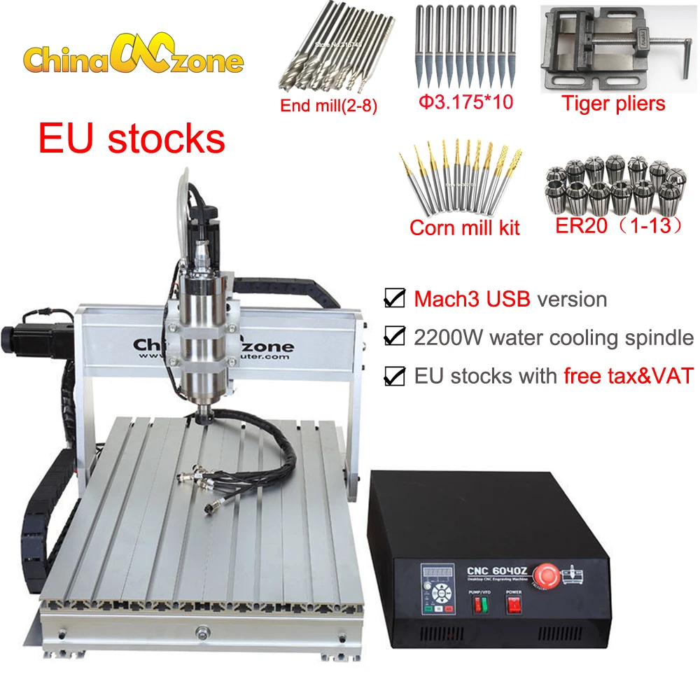 

USB Mach3 CNC 6040 3axis 2200W Engraving Machine CNC Router Woodworking Milling Engraver Machine Manufacturer Supplier