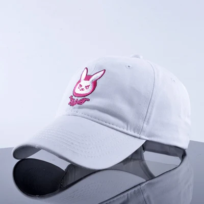 D. VA Кролик уха хлопок вышивка snapback DVA бейсболки женские мужчины мультфильм мой бизнес папа шляпа комикс Кепка с вышивкой D. VA Милая шапочка шляпы - Цвет: White