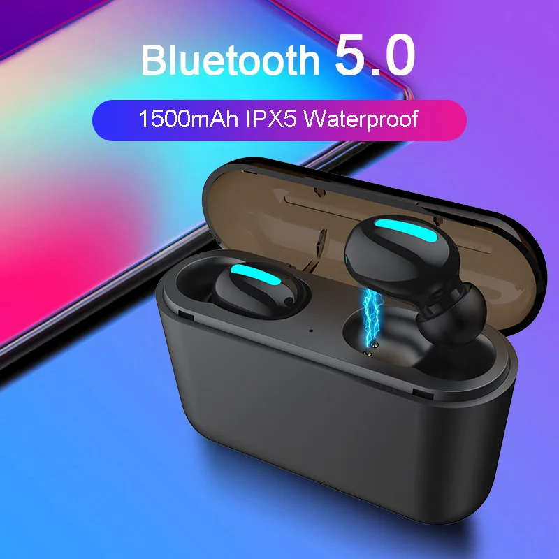 M J TWS Earphones Bluetooth 5 0 Headphone Mini Invisible 3D HiFi Stereo Wireless Sport Headset With Mic Power Bank Charging Box