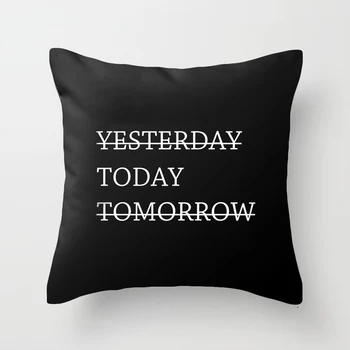 

45*45cm Double-sided printed black cushion cover words today pillow case bedroom decor cushion pillow covers