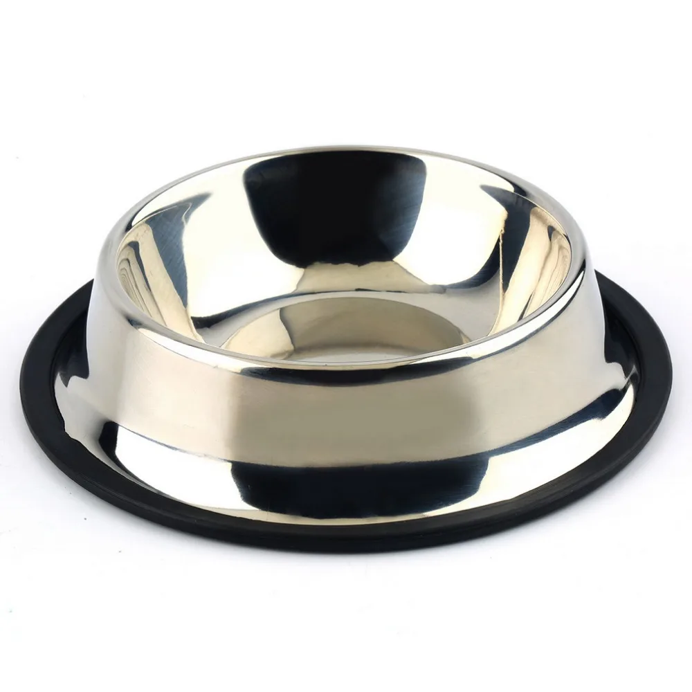 

1 pc Stainless Steel Standard Pet Puppy Cat Dog Food or Drink Water Bowl Dish With an Effective skid-resistance Rustproof New