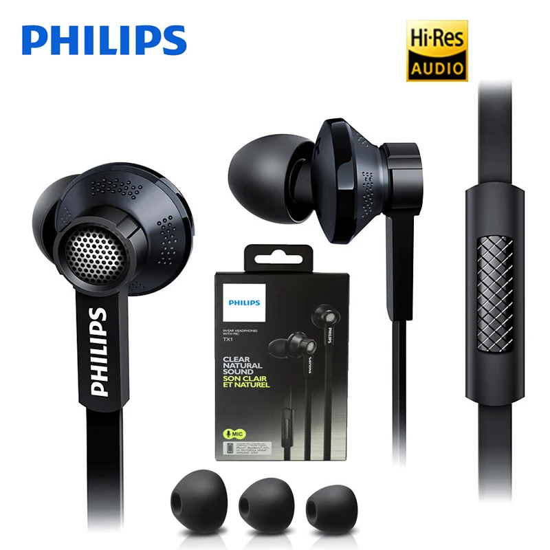 Оригинальные Наушники Philips Tx1 HiRes с высоким разрешением HIFI наушники с активным шумоподавлением для samsung Xiaomi Android