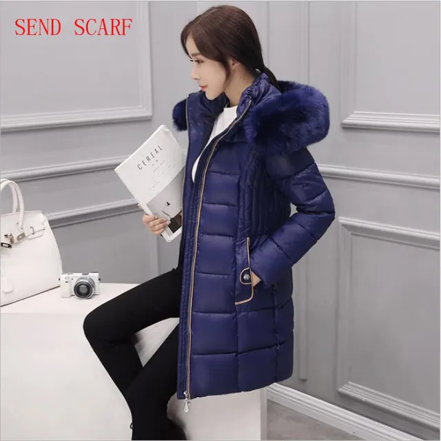 Cheap 2016 Women Down Jacket, Winter Long Han Edition Fashionable Temperament Cultivate One's morality Collars Belt Down Jacket Coat